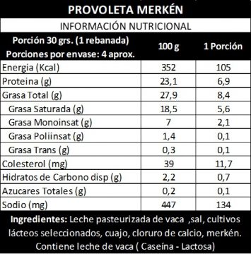 TABLA NUTRICIONAL PROVOLETA MERKÉN